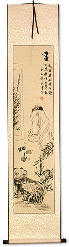 Man Enjoying Art and Music - Wall Scroll