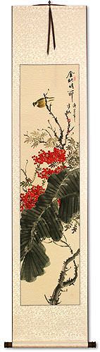 Golden Autumn Rhythm - Bird and Flower - Chinese Scroll