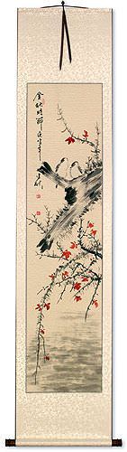 Bird and Flowers Wall Scroll
