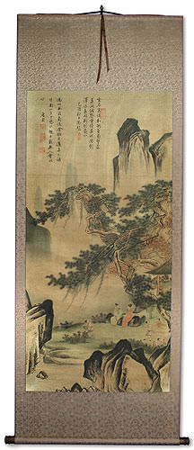 Happy Family - Chinese Landscape Print Wall Scroll