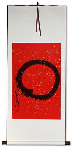 Large Red Enso Symbol - Japanese Scroll
