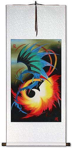 Dragon and Phoenix Wall Scroll