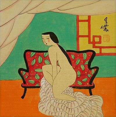 Hanging Out in the Nude - Oriental Modern Art Painting