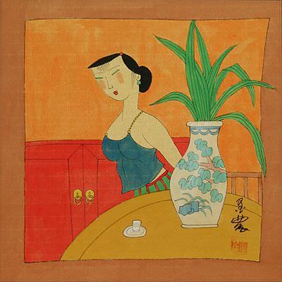 Sexy Asian Woman - Chinese Modern Art Painting