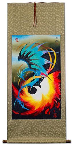 Chinese Dragon and Phoenix - Wall Scroll