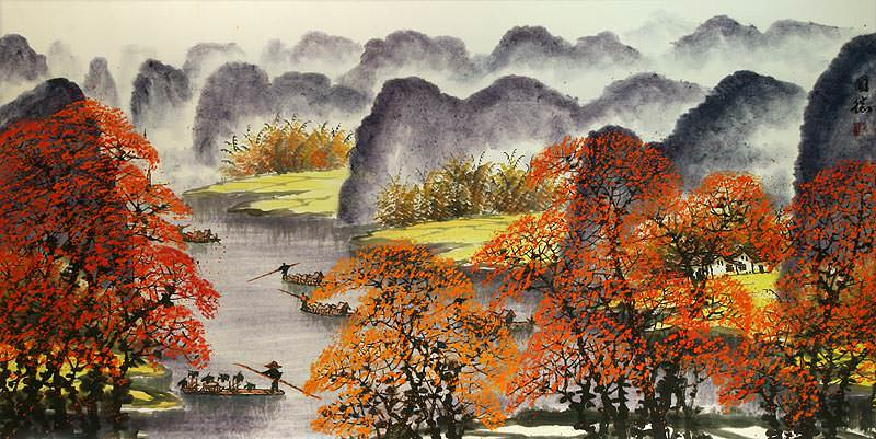 Huge Li River Landscape Painting