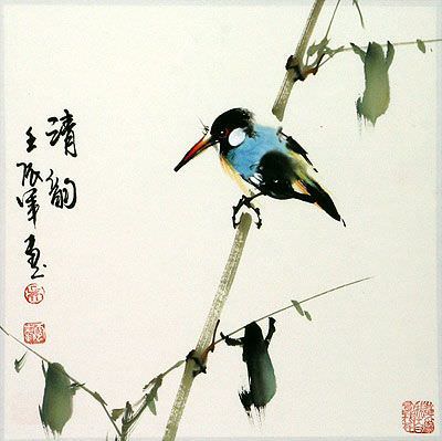 Chinese Bird and Bamboo Painting