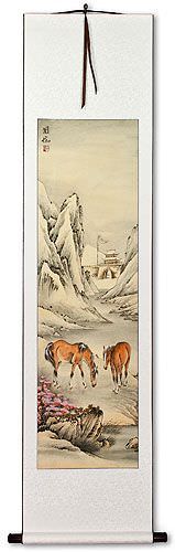 Horses Wall Scroll