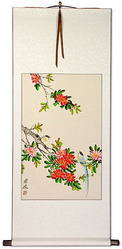 Bird and Flower Chinese Scroll