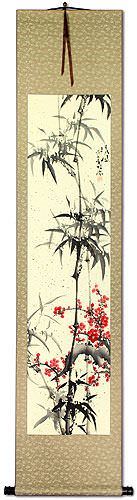 Bamboo and Plum Blossom Wall Scroll