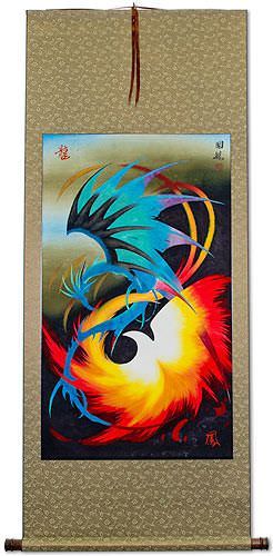 Chinese Dragon and Phoenix - Wall Scroll