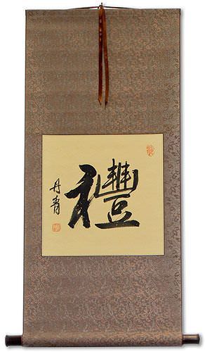 Courtesy and Respect - Chinese Calligraphy Wall Scroll
