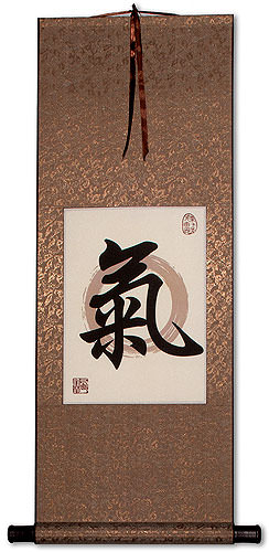Spiritual Energy in Chinese and Japanese Kanji Symbol - Print Scroll