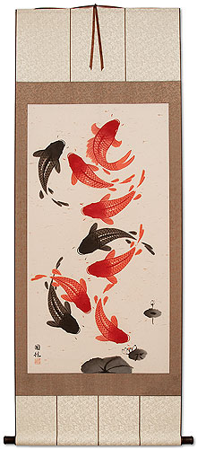 Classic Koi Fish Wall Scroll