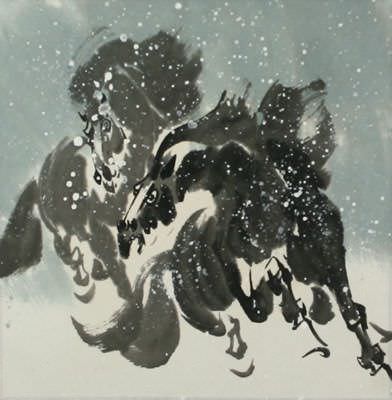Images Of Horses In The Snow. Snow Horses Asian Art Painting