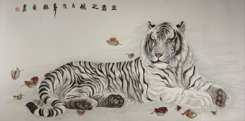 White Tiger Painting