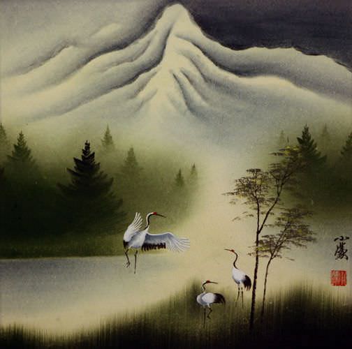 Cranes Dance at Pine Mountain - Chinese Art Painting