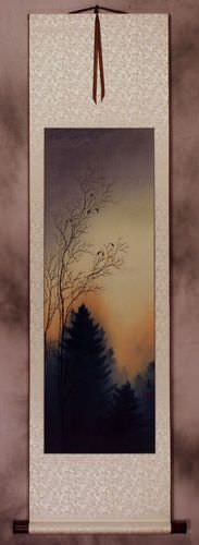 Twilight Birds' Song Wall Scroll