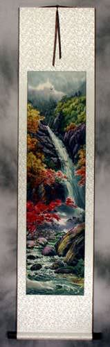 Waterfall of North Korea - Landscape Wall Scroll