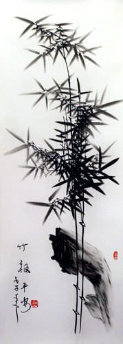 Charcoal Wispy Bamboo Portrait
