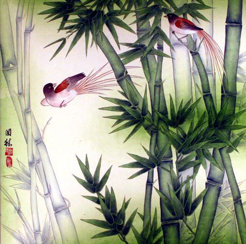 Chinese Bird & Bamboo Painting
