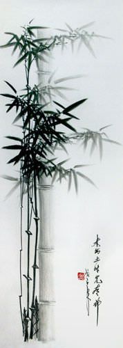 Charcoal Asian Bamboo Drawing