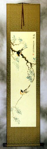 The Song of the Couple - Bird and Flower Wall Scroll