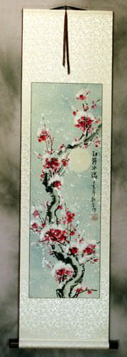 Spirit of Ice - Chinese Snow Plum Blossom Wall Scroll