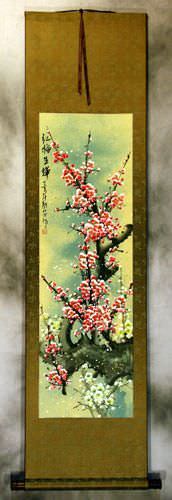 Pink Plum Blossom Wall Scroll