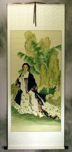 Woman and Palm Tree - Large Wall Scroll