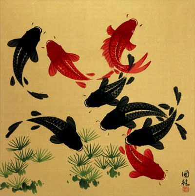 Large Koi Fish Painting on