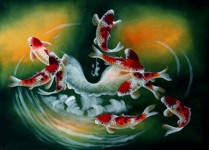 Chinese Koi Fish Painting