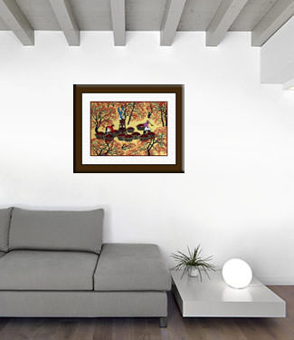 Fruit Collecting - Folk Art Painting living room view