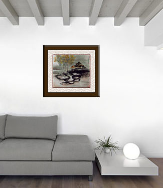 Abstract Chinese House - Landscape Painting living room view