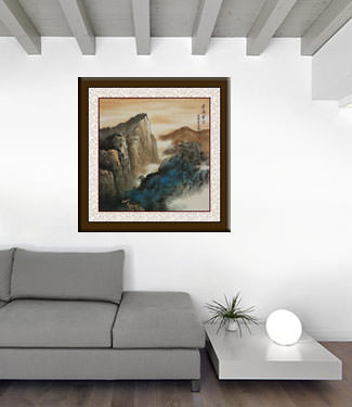 Mountain Landscape Painting living room view