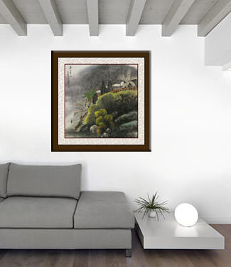 Chinese Village Landscape Painting living room view