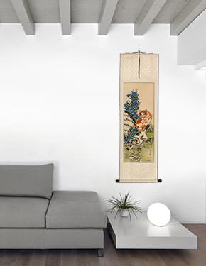 Cats / Kittens - Chinese Scroll living room view