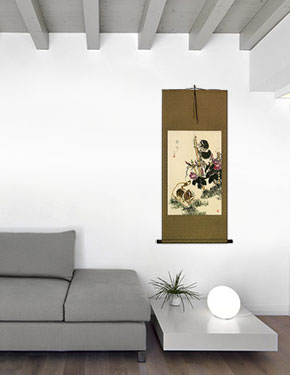 Fresh and New Kittens Wall Scroll living room view