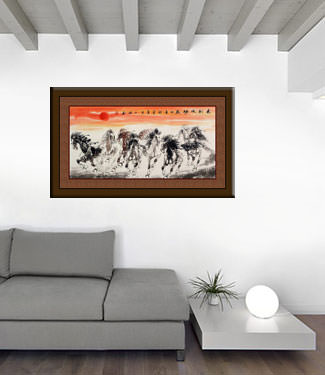 Large Horses of China Painting living room view