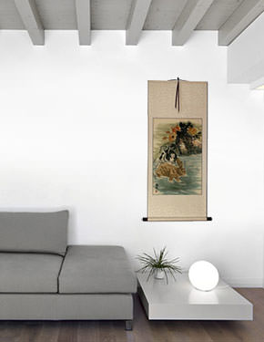 Rabbits - Chinese Scroll living room view