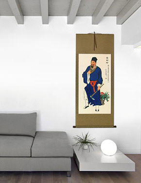 Shen Nong - Divine Farmer -  Chinese Scroll living room view