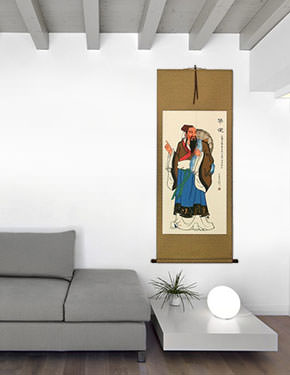 The Great Doctor of Ancient China - Wall Scroll living room view