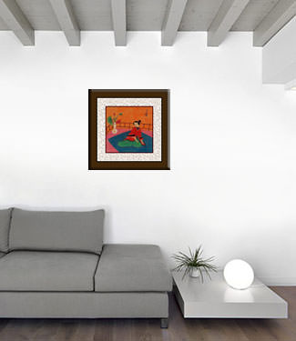 Lady in Waiting - Asian Modern Art Painting living room view