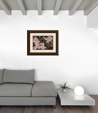 Flowers and Cricket Abstract Chinese Art living room view