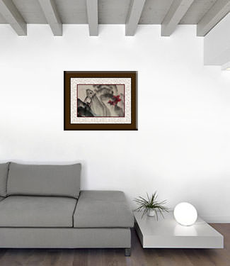 Abstract Woman and Butterflies Chinese Modern Art living room view