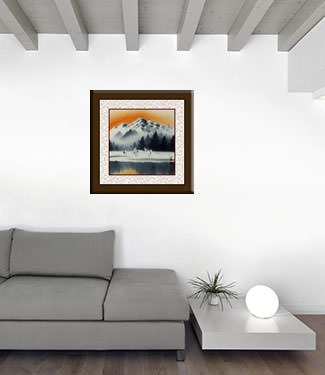 Cranes Landscape Painting living room view