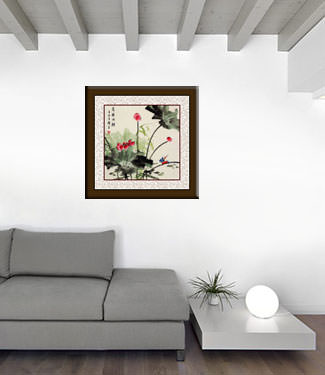 Chinese Bird and Flower Painting living room view