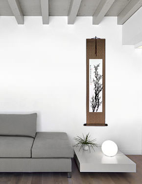 Blooming Plum Blossom - Fragrant Breeze - Wall Scroll living room view