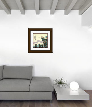Go Fishing in the Mountains - Chinese Philosophy Proverb Painting living room view