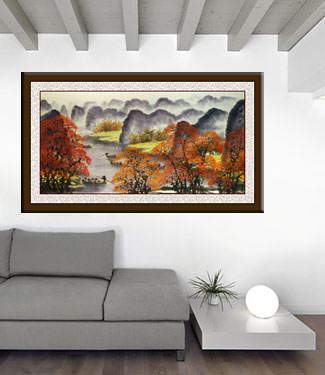 Huge Li River Landscape Painting living room view